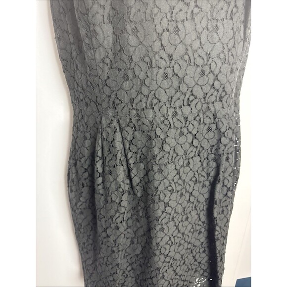 Benetton Womens Cotton Black Lace Dress Med‎ Classic Minimalist Feminine Career - Picture 2 of 12